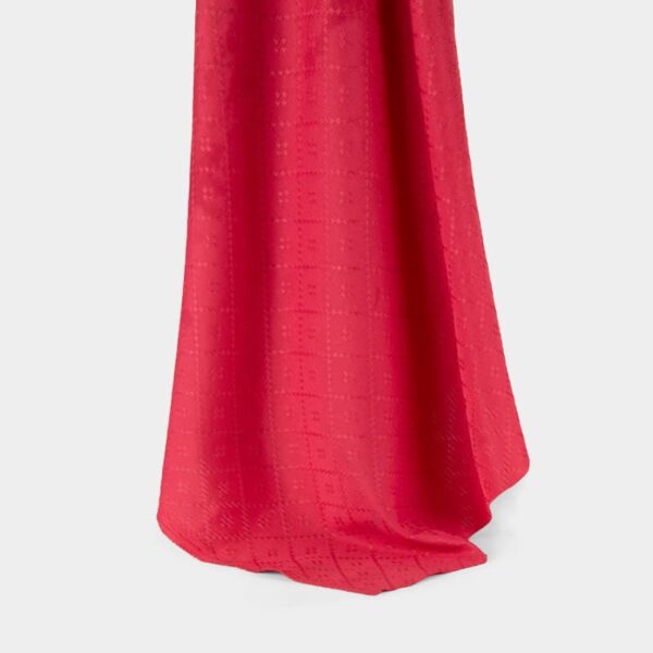 Tecido Jacquard Permanente Resistente a Chamas em Vermelho para Cortinas, 150cm de Largura, 100% Poliéster