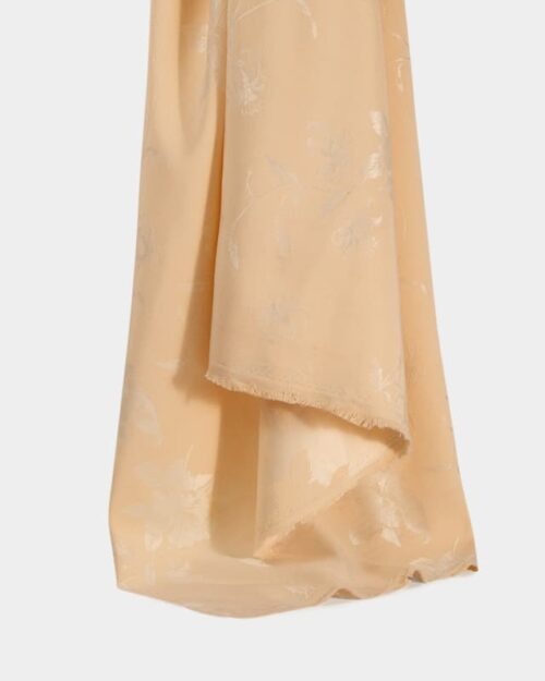 Permanent flammhemmender Jacquardstoff in NavajoWhite für Vorhänge, 150 cm Breite, 100 % Polyester