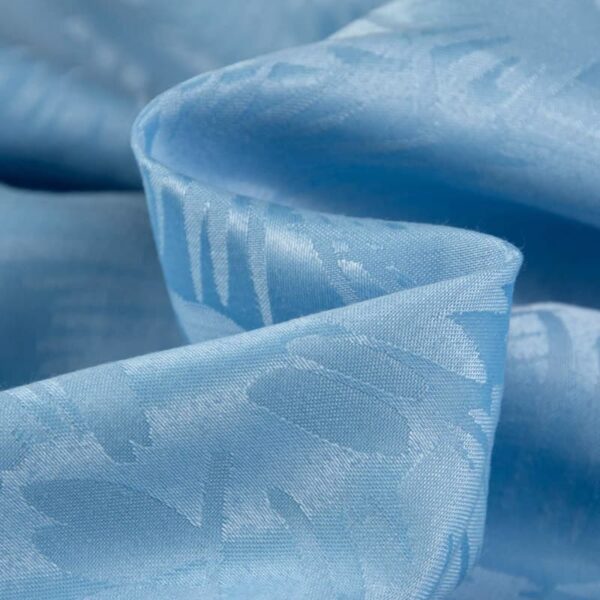 Permanent flammhemmender Jacquardstoff in LightSkyBlue für Vorhänge, 180 cm Breite, 100 % Polyester