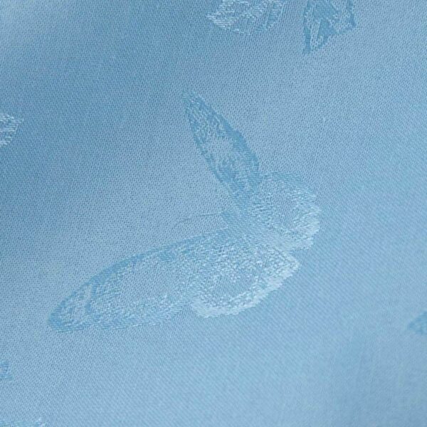 Dauerhaft flammhemmender Jacquardstoff in LightSkyBlue für Vorhänge, 180 cm Breite, 100 % Polyester