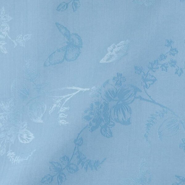 Dauerhaft flammhemmender Jacquardstoff in LightSkyBlue für Vorhänge, 180 cm Breite, 100 % Polyester