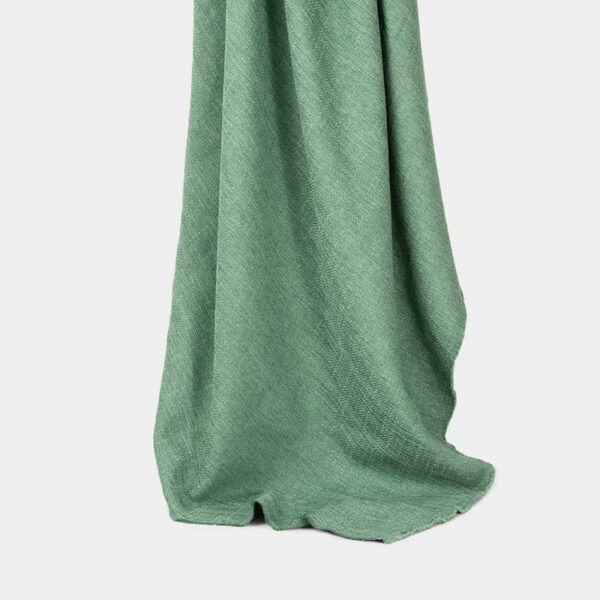 Tessuto fiammato jacquard permanente ignifugo verde per tende, larghezza 150 cm, 100% poliestere
