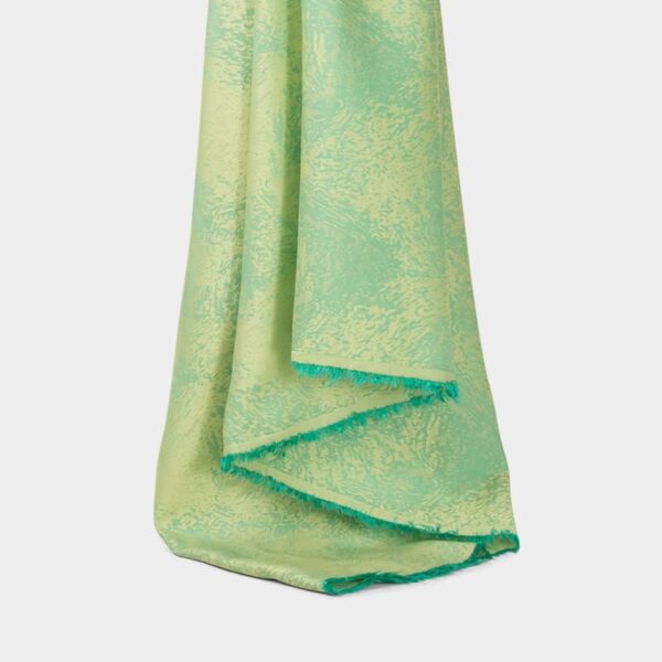 Tissu jacquard teint en fil ignifuge inhérent en vert clair pour rideaux, largeur 150 cm, 100 % polyester
