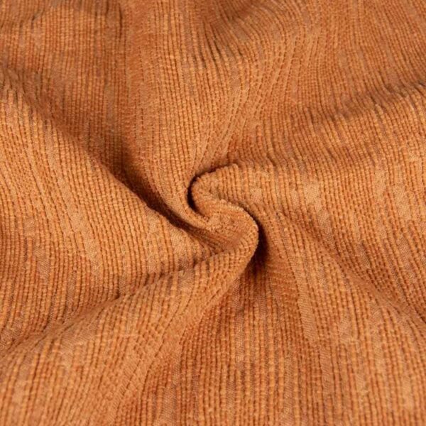 Tessuto jacquard resistente al fuoco permanente in marrone sabbia per tessili per la casa, larghezza 150 cm, 100% poliestere
