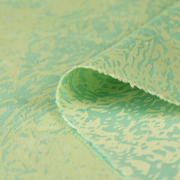 Tissu jacquard teint en fil ignifuge inhérent en vert clair pour rideaux, largeur 150 cm, 100 % polyester