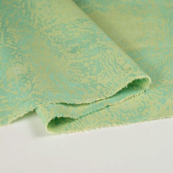 Tissu jacquard teint en fil ignifuge inhérent en vert clair pour rideaux, largeur 150 cm, 100 % polyester