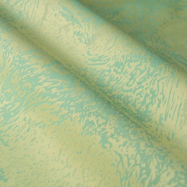 Tissu jacquard teint en fil ignifuge inhérent en vert clair pour rideaux, largeur 150 cm, 100 % polyester
