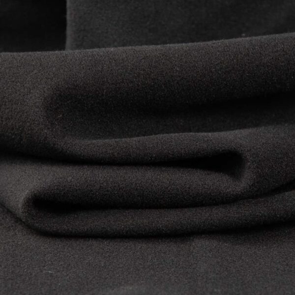 Permanent Flame Resistant Warp Knitted Velvet Flannelette Fabric in Black 100% Polyester, JIS L 1091