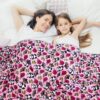 Begoodtex Manta estampada ignífuga, felpa suave y cálida para dormitorio, sala de estar