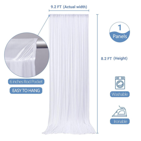 Flame Retardant White Satin Backdrop Curtain for Events Decoration