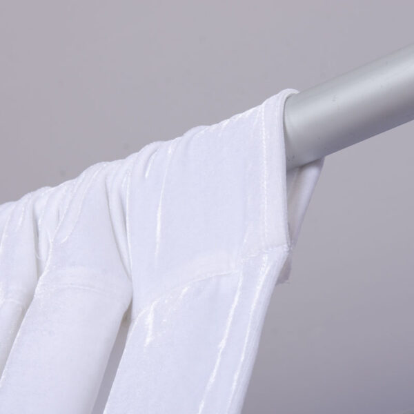 Flame Retardant White Velvet-Like Backdrop Curtain Drapes