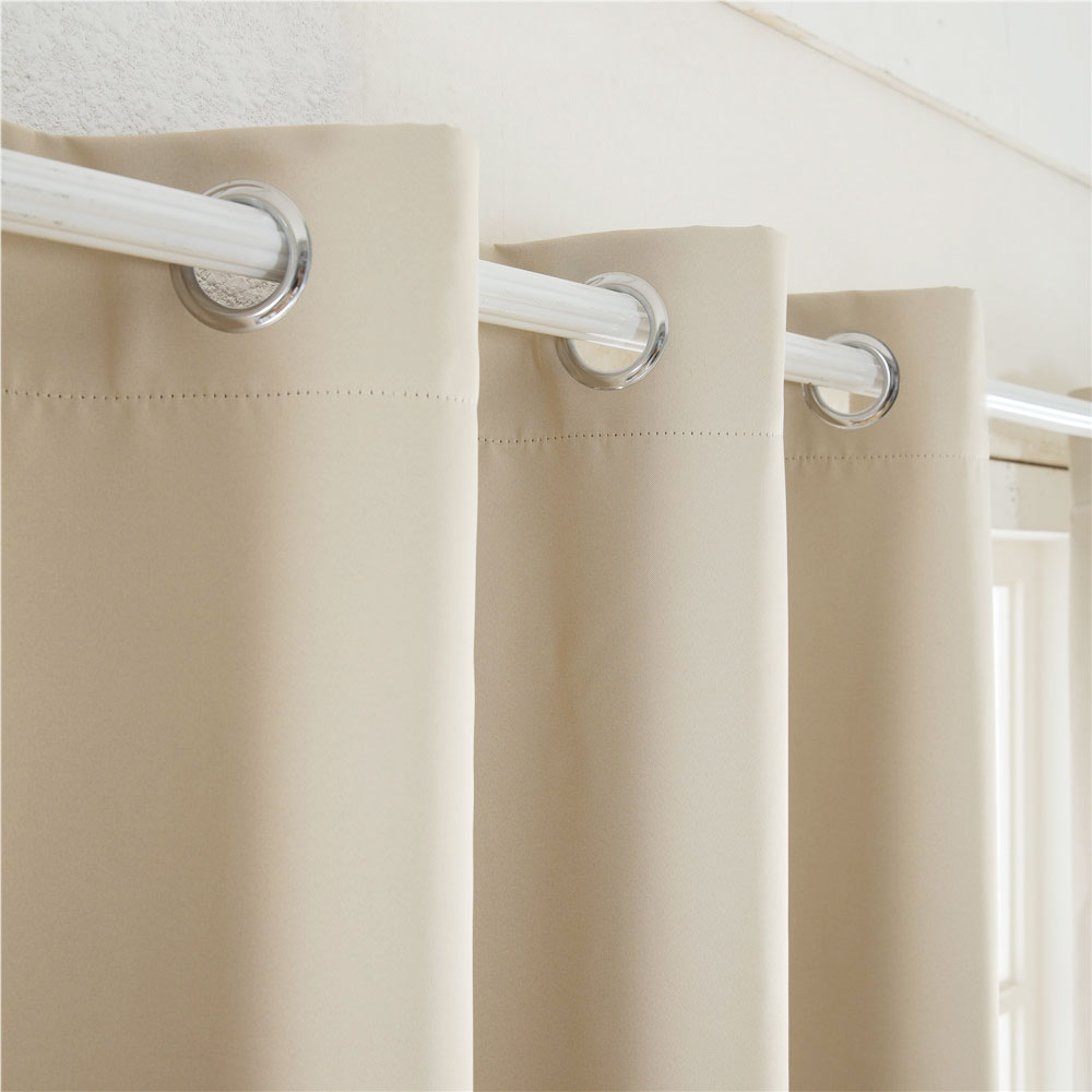 Flame Resistant Dimout Curtains with Silver Grommets