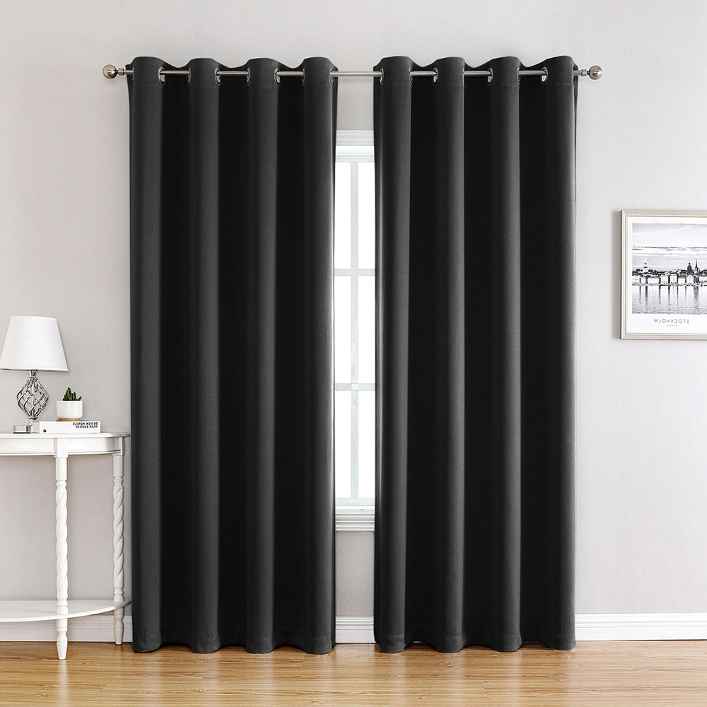 Flame Resistant Dimout Curtains with Silver Grommets