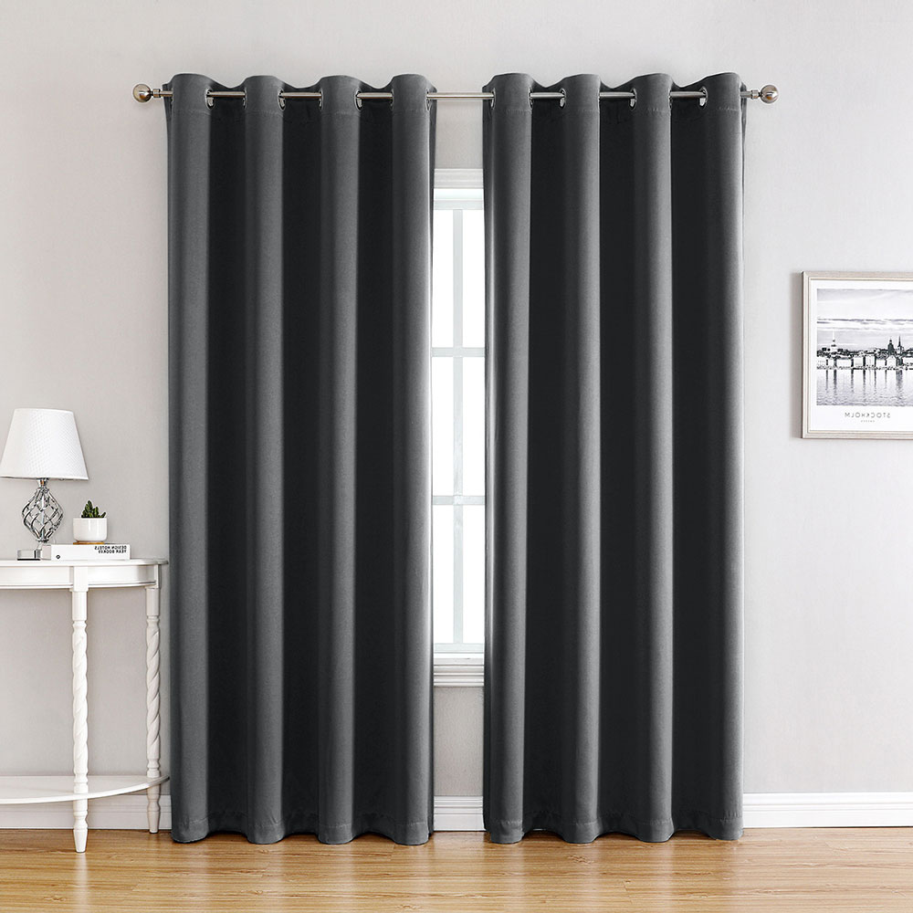 Flame Resistant Dimout Curtains with Silver Grommets