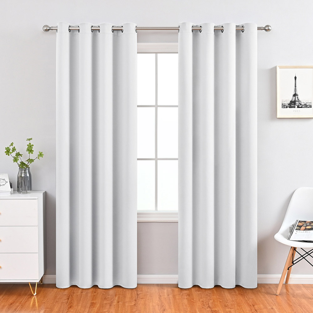 Flame Resistant Dimout Blackout Curtains White-01