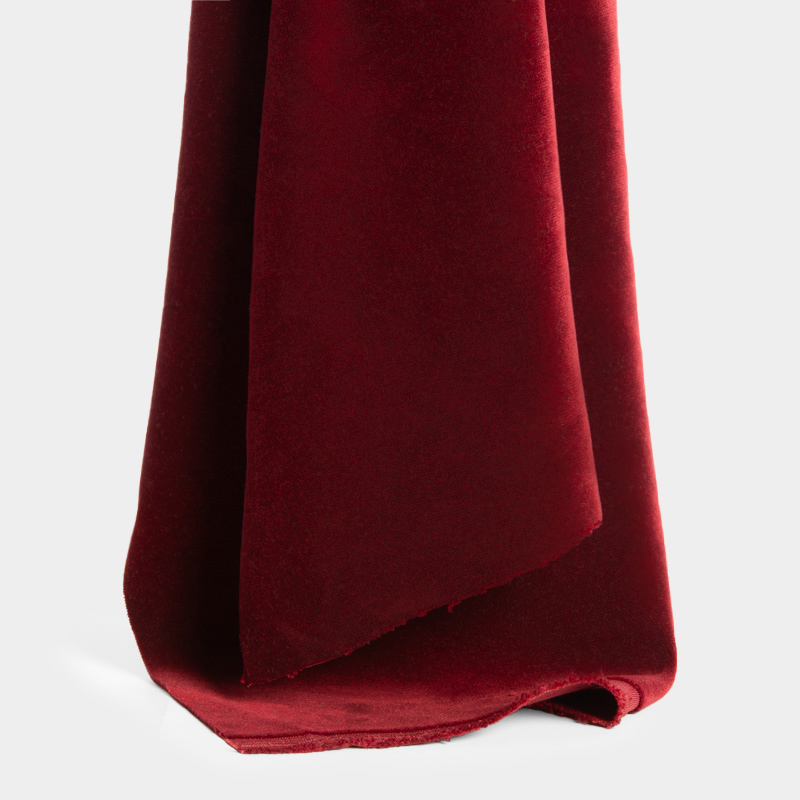 Red Flame-Resistant Woven Velvet 145cm Width, 100% polyester