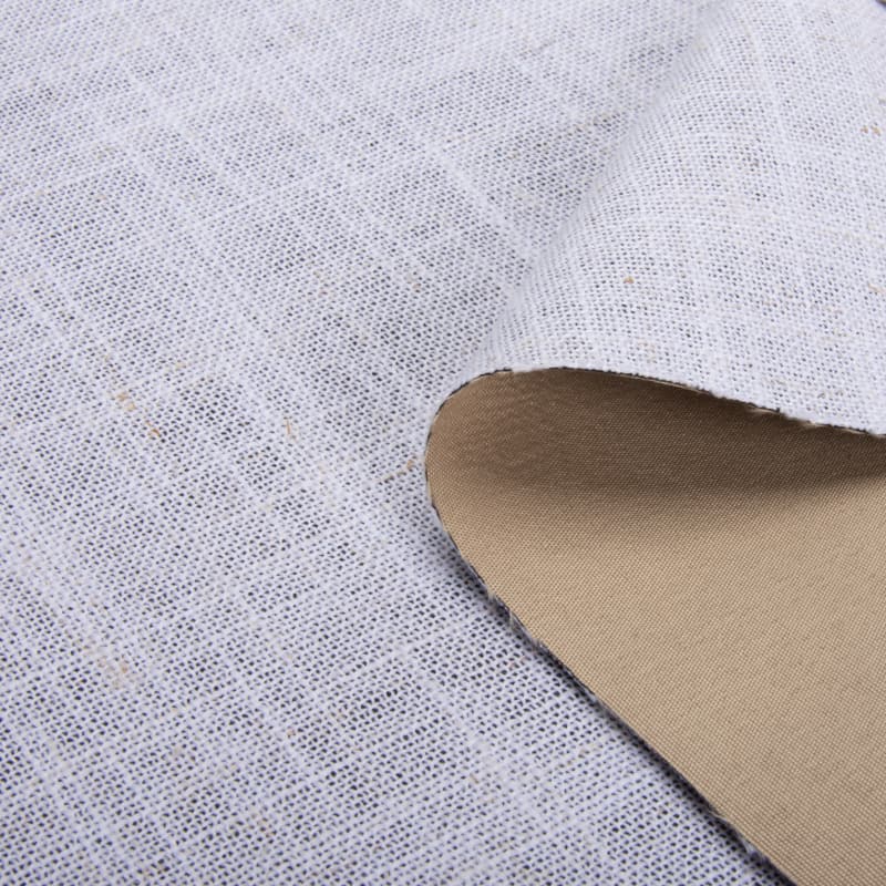 Schwer entflammbar, blickdichter, grauer, beschichteter Leinen-Polyester-Verbundstoff für Großbestellungen | 390 g/m² | 280 cm | EN 13773 Klasse 1