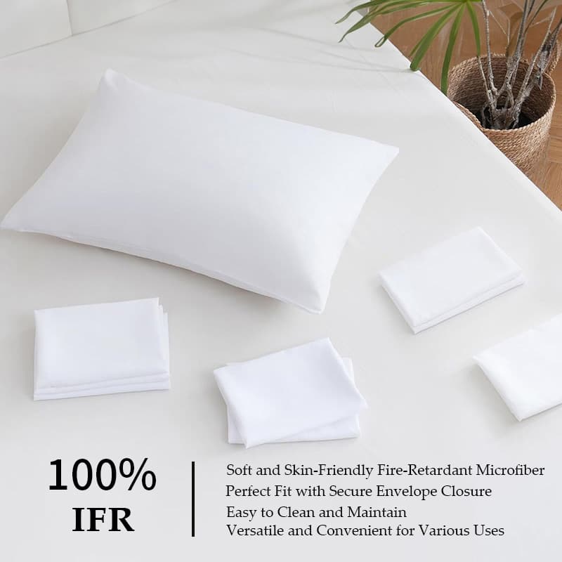 Vlamvertragende kussensloop, zachte stretch microvezel, envelopsluiting 4 Vlamvertragende kussensloop3