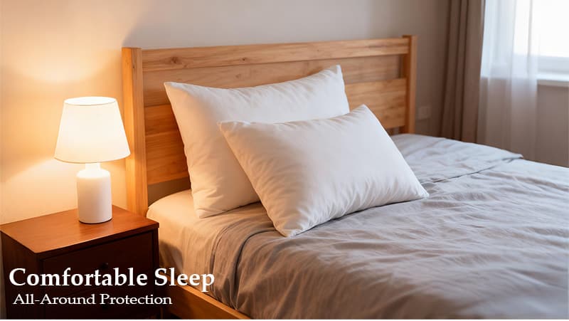 Vlamvertragende kussensloop, zachte stretch microvezel, envelopsluiting 7 Vlamvertragende kussensloop6