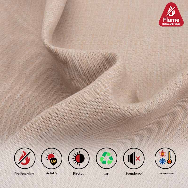 Inhärent flammhemmender Dimout-Vorhangstoff aus Leinenimitat 5 4Leinen-Verdunkelungsstoff für Vorhänge