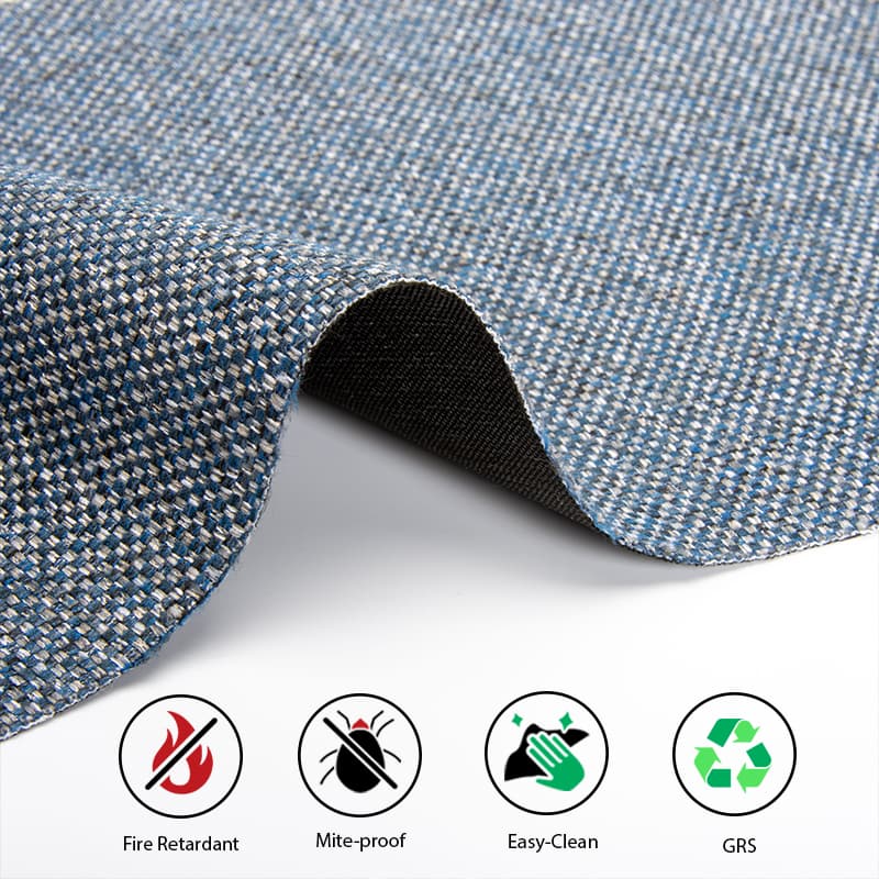 Tejido de sofá ignífugo permanente, resistente al desgaste y antiácaros 5 6. Tejido de sofá de lino sintético ignífugo