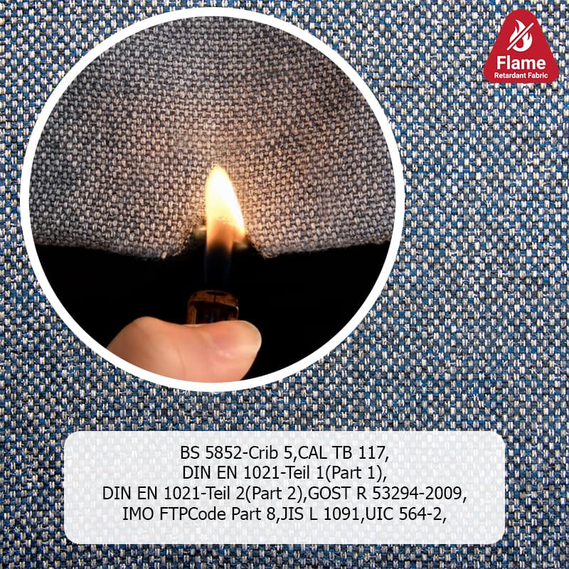 Tejido de sofá ignífugo permanente, resistente al desgaste y antiácaros 6 7Tela de sofá de lino sintético ignífuga