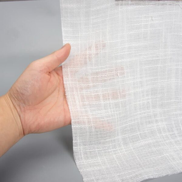 Begoodtex-Tejido-Ignífugo-06677 Tejido transparente de imitación de lino con propiedades ignífugas inherentes para proyectostel