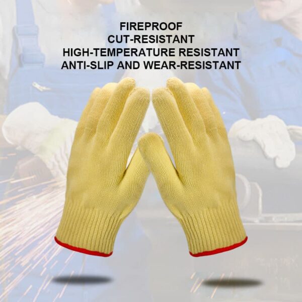 Dubbellaagse aramide handschoenen voor hoge temperaturen, hittebestendig tot 500°C, snijbestendig voor industriële veiligheid