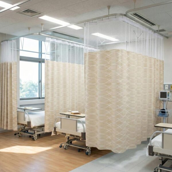 Begoodtex-Flammhemmendes Gewebe-07412 NFPA 701-zertifizierter, schwer entflammbarer Vorhang für Krankenhauskabinen mit geometrischem Jacquardmuster