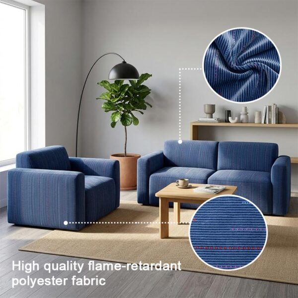 Tessuto per tappezzeria in poliestere a coste ignifugo Direct Factory 350 g/m² per divani commerciali