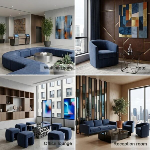 Tessuto per tappezzeria in poliestere a coste ignifugo Direct Factory 350 g/m² per divani commerciali