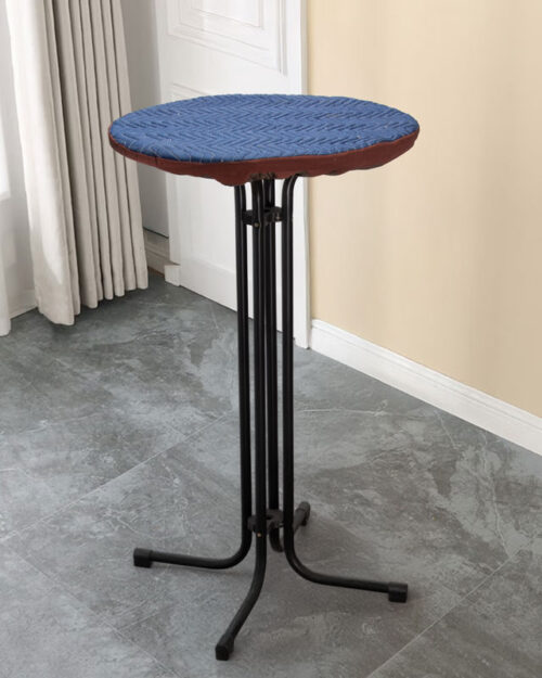 Copertura per tavolo da cocktail trapuntata in poliestere ignifugo, diametro 70 cm, per progetti di eventi all'ingrosso