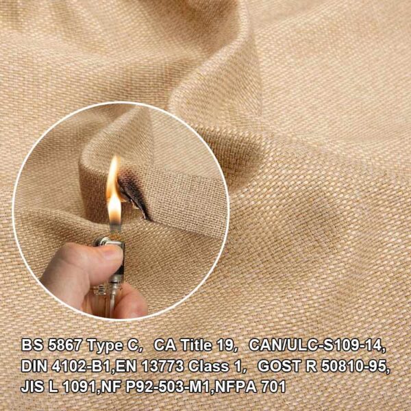 tel 프로젝트용 도매, 방염 처리된 린넨 느낌의 95% 암막 커튼 원단