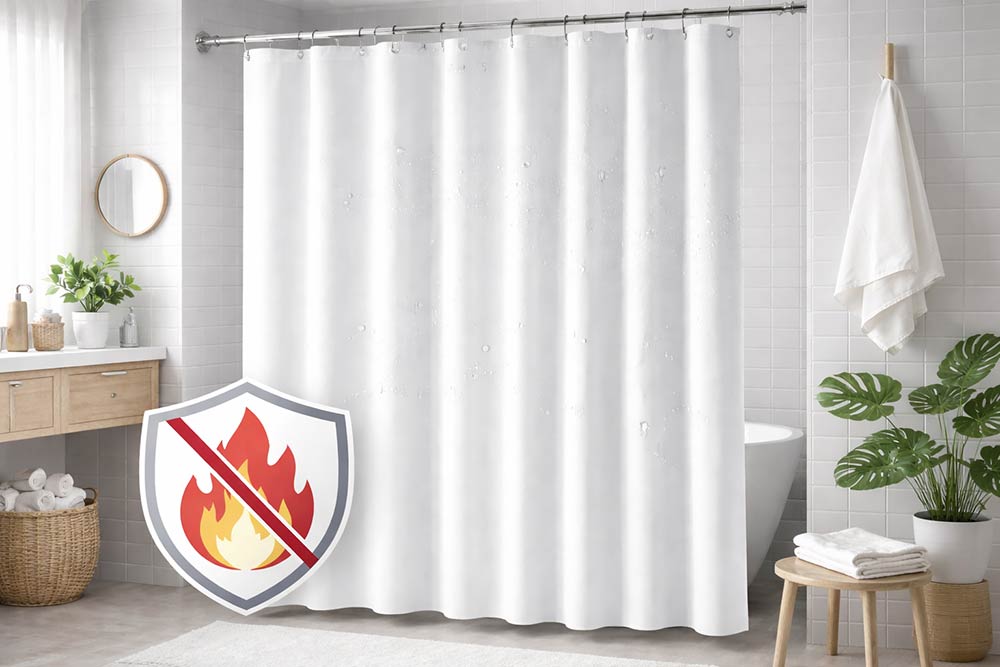Soluzioni per tende da doccia ignifughe pertele uso commerciale 1 Tenda da doccia ignifuga