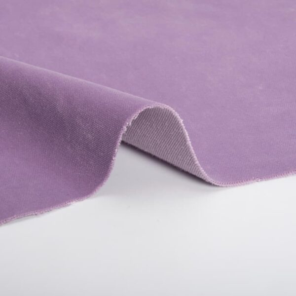 Begoodtex-vlamvertragende-stof-08479 385 g/m² van nature vlamvertragende fluwelen stof, lichtpaars, voor theater, NFPA 701, rechtstreeks van de fabriek