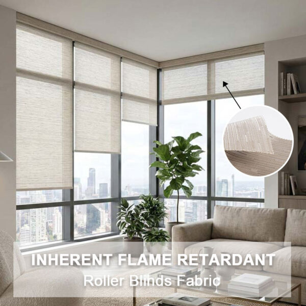 Tecido para persianas de rolo com retardante de chama inerente, 300 cm, 420 g/m², CAN/ULC-S109, tecido personalizado