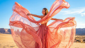 Flammhemmender Chiffonstoff