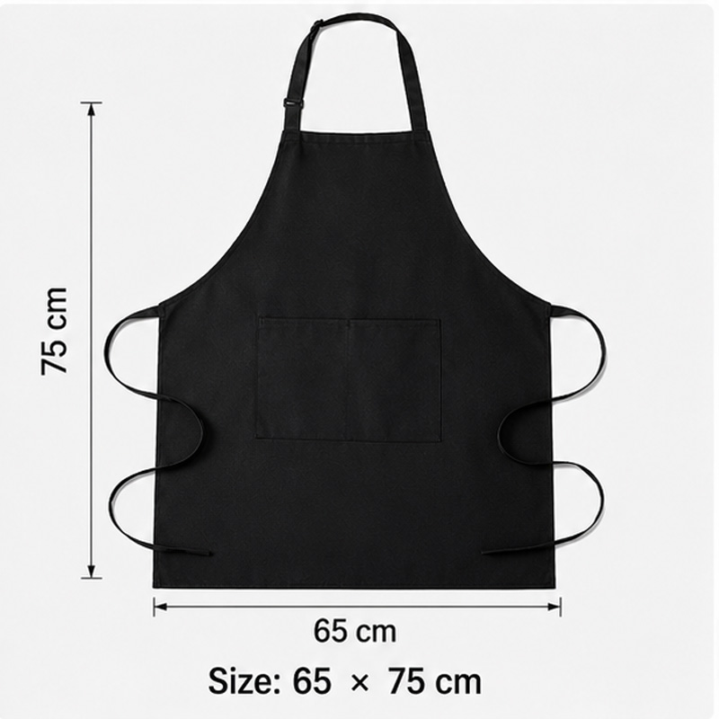 Tablier en polyester ignifugé pour la confection de vêtements résistants au feu ; options de vente en gros et sur mesure | 65 × 75 cm