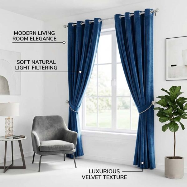 Grommet Inherent Flame Retardant Velvet Hotel Curtains (NFPA 701)-Durable Fade Resistant Quality