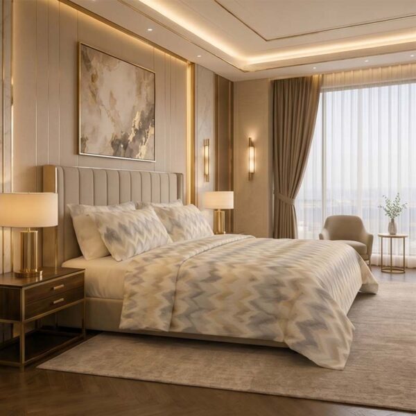 Polyester Bedding Set with Mildew Resistance and Flame Retardant Protection for Hospitality Bedding Projects with Bulk Order Support | BS 5815