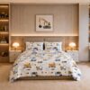 Kids Bedding Set Custom Printed Cartoon Pattern with Mildew Resistance and Flame Retardant Protection for Bulk Orders | BS 5815