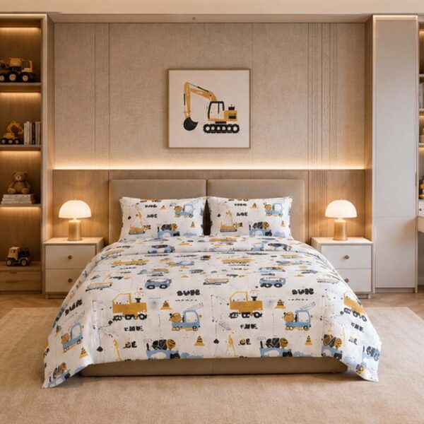 Kids Bedding Set Custom Printed Cartoon Pattern with Mildew Resistance and Flame Retardant Protection for Bulk Orders | BS 5815