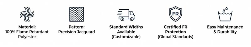 ELITE FLAME RETARDANT JACQUARD WOVEN POLYESTER 09