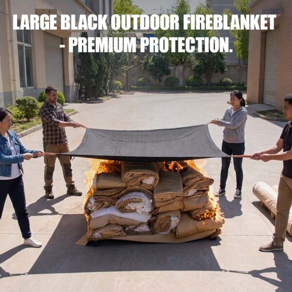 Large Black Fireproof Outdoor Blanket 1800°C Resistance NFPA 701 Standard Bulk Wholesale Supplier-Essential Safety Gear For Every Home
