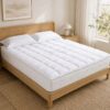 White Polyester Hotel Mattress Topper 200 g/m² OEKO-TEX Standard 100 Support OEM Project Supply