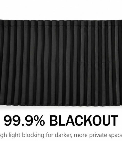 vlamvertragend verduisteringsgordijn, zwart polyester, kort gordijn, 99,9% verduistering