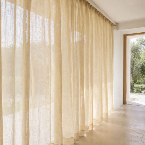 Tissu pour rideaux transparents d'tel , ignifugé, 95 g/m², 280 cm, en vrac, OEM