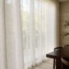 White Sheer Curtain Fabric for Hotel Drapery Flame Retardant 50 g/m² 280 cm Bulk OEM