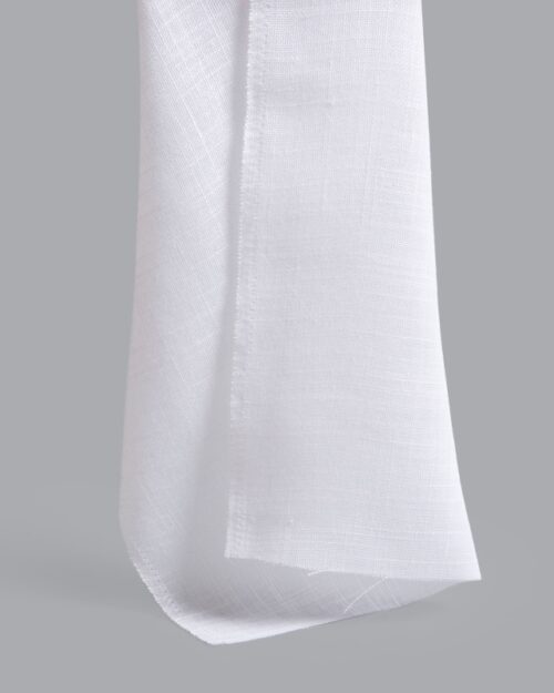 Middelzware, witte, vlamvertragende, transparante voile stof voortel 