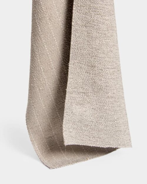 Tejido ignífugo Begoodtex color canela 02 Tela para cortinas texturizada a rayas ignífuga, 300 cm, 450 g/m², color tostado